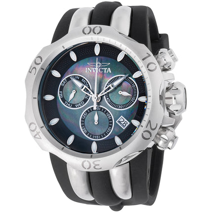 Invicta Men's Watch - Venom Quartz Black Mother of Pearl Dial Silicone Strap | 46465 ,