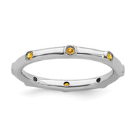Sterling Silver Stackable Expressions Citrine Ring | QSK384 ,