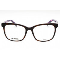 Moschino Love Women's Eyeglasses - Havana Plastic Rectangular Frame | MOL585 0086 00 ,