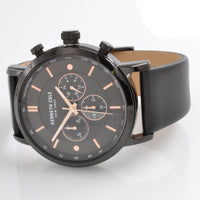 Kenneth Cole Men's Classic Black Leather Band Watch | KC50502004 ,