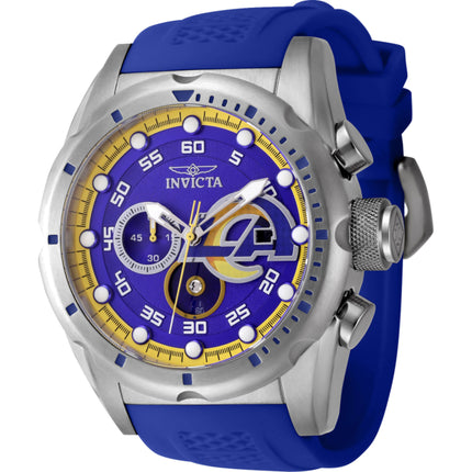 Invicta Men's Watch - NFL Los Angeles Rams Chronograph Blue Silicone Strap | 45521 ,