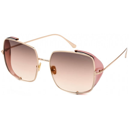 Tom Ford Women's Sunglasses - Shiny Rose Gold Metal Square Shape Frame | FT0901 28F ,