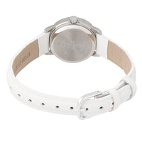 Timex T2H391 Women's Easy Reader White Dial White Leather Strap Stainless Steel Watch ,