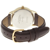 Timex T2N369 Men's Easy Reader Brown Leather Strap Gold Tone Stainless Steel White Dial Watch ,