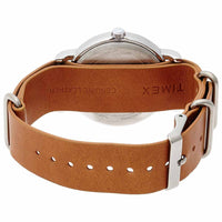 Timex T2P492 Women's Weekender Cream Dial Brown Slip Thru Leather Strap Watch ,