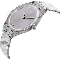 Swatch Women's Watch - Skin Skinstones Quartz Silver Dial Milanese Bracelet | SVOK105M ,