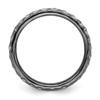 Sterling Silver Stackable Expressions Black-plated Ring | QSK277 ,