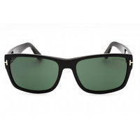 Tom Ford Men's Sunglasses - Shiny Black Rectangular Frame Green Lens | FT0445 01N ,
