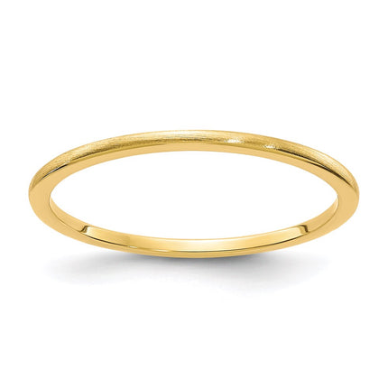14K Gold 1.2mm Half Round Satin Stackable Band | STK24-120Y ,