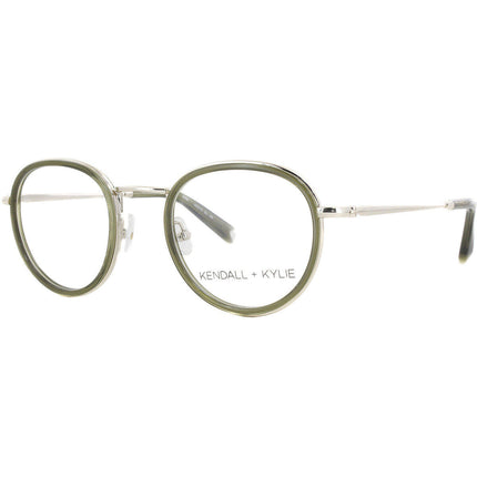 Kendall + Kylie Women's Eyeglasses - Green Round Frame Demo Lens | KKO115 RYAN 301 ,
