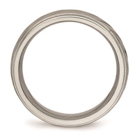 Titanium Brushed and Polished Grooved Ring | TB452 ,