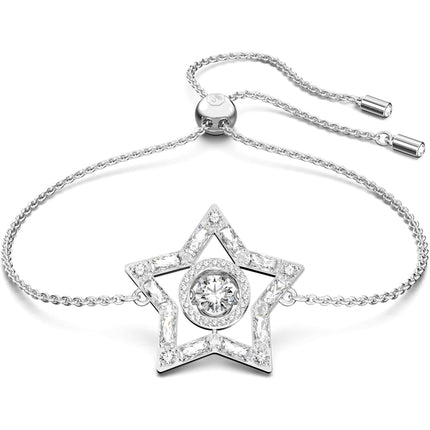 Swarovski Women's Bracelet - Stella Rhodium Plated White Crystals Star | 5617881 ,