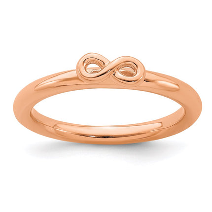 Sterling Silver Stackable Expressions Pink-plated Infinity Symbol Ring | QSK1972 ,