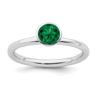 Sterling Silver Stackable Expressions High 5mm May Swarovski Ring | QSK965 ,