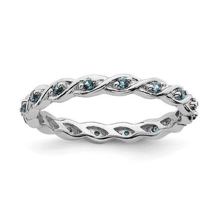 Sterling Silver Stackable Expressions Aquamarine Ring | QSK1472 ,