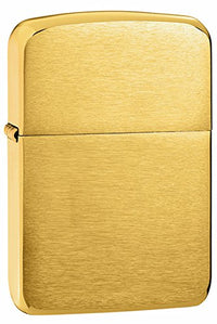 Zippo 1941B Replica Brushed Brass Plain Round Edges Windproof Pocket Lighter ,