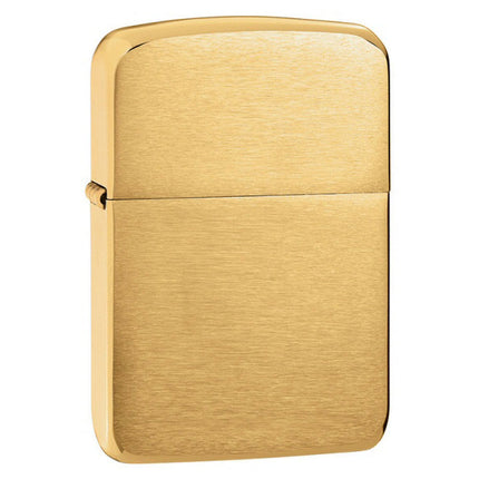 Zippo 1941B Replica Brushed Brass Plain Round Edges Windproof Pocket Lighter ,