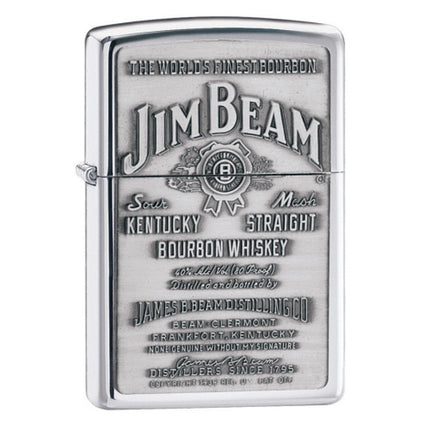 Zippo 250JB928 Classic Jim Beam Pewter Emblem High Polish Chrome Windproof Lighter ,