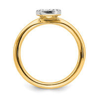 Sterling Silver Stackable Expressions Yellow-plated Halo Dia. Ring | QSK1992 ,