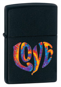 Zippo 28045 Love Tie Die No.3 Powdercoat Black Matte Windproof Pocket Lighter ,