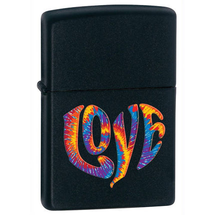 Zippo 28045 Love Tie Die No.3 Powdercoat Black Matte Windproof Pocket Lighter ,