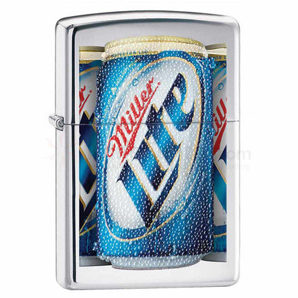 Zippo 28250 MillerCoors High Polish Chrome Lite Windproof Pocket Lighter ,