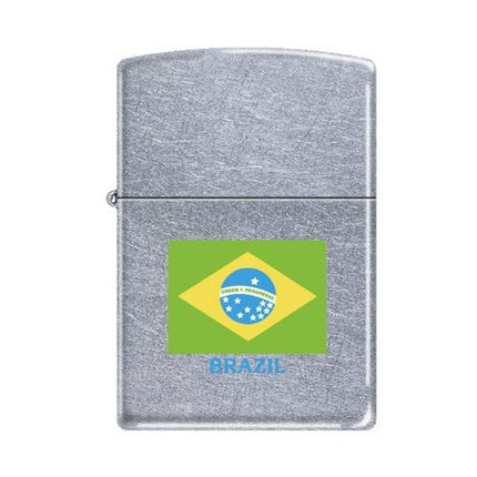 Zippo AD221 Classic Brazilian Patriotic Flag Street Chrome Windproof Lighter ,