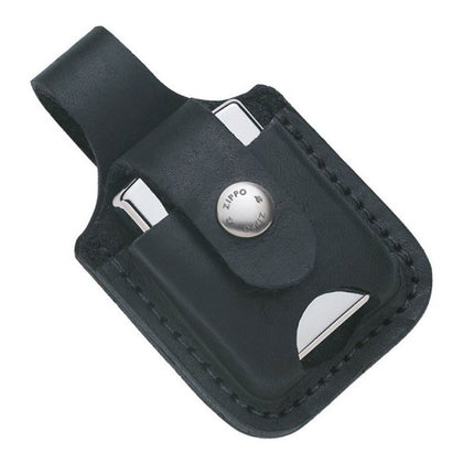 Zippo LPTBK Black Leather Pouch with Loop and Thumb Notch ,