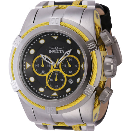 Invicta Men's Watch - Bolt Zeus Quartz Chrono Black and Yellow Leather Strap | 43791 ,