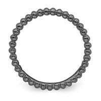 Sterling Silver Stackable Expressions Black-plated Beaded Ring | QSK213 ,