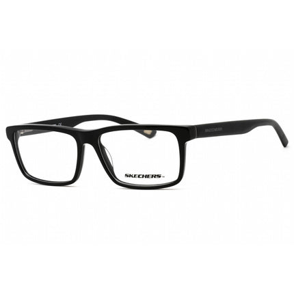 Skechers Men's Eyeglasses - Shiny Black Acetate Rectangular Full Rim | SE3343 001 ,