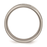 Titanium Black Rubber Ridged Edge 7mm Brushed Band | TB277 ,