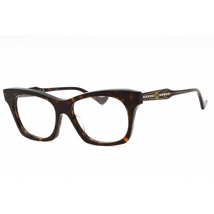 Gucci Women's Eyeglasses - Havana Plastic Full Rim Cat Eye Shape Frame | GG1299O 002 ,