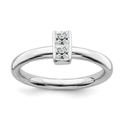 Sterling Silver Stackable Expressions White Topaz Ring | QSK2115 ,