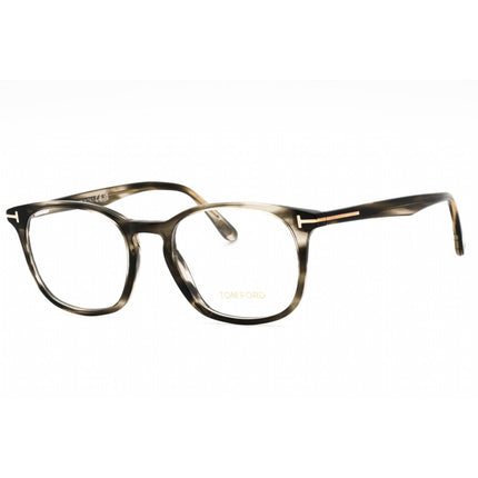 Tom Ford Men's Eyeglasses - Shiny Striped Black Oval Plastic Frame | FT5505 005 ,