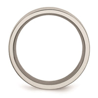 Titanium Polished w/Black Carbon Fiber Inlay Flat 8mm Band | TB177 ,