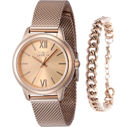 Invicta Women's Watch - Angel Quartz Rose Gold Tone Dial Steel Mesh Bracelet | 48251 ,
