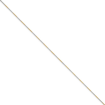 White & Yellow Rhodium over Brass 0.85mm 2 color plated Fancy Chain | SRN208 ,