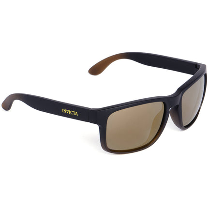 Invicta Unisex Sunglasses - Black TR90 Rectangular Shape Frame Gold Lens | IEW052-02 ,