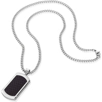Invicta Men's Dog Tag Pendant Necklace - Inlaid Carbon Fiber Steel, 24 inch | N8165 ,