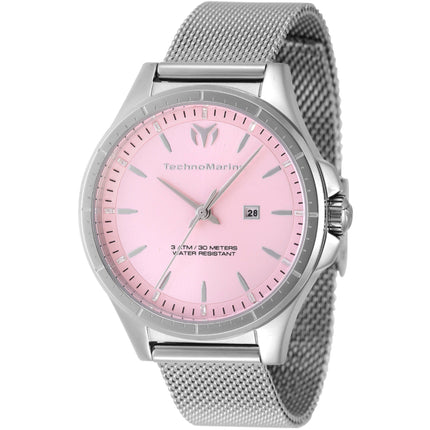 Technomarine Women's Watch - MoonSun Quartz Pink Dial Mesh Bracelet | TM-822034 ,