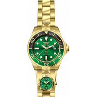 Invicta Men's Watch - Pro Diver Dual Time Automatic Green Dial Bracelet | 45818 ,