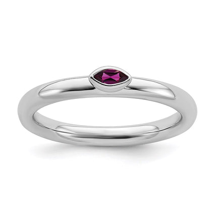Sterling Silver Stackable Expressions Rhodolite Garnet Ring | QSK2129 ,