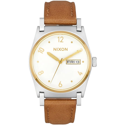 Nixon Women's Watch - Jane Quartz White Dial Brown Genuine Leather Strap | A955-2706 ,