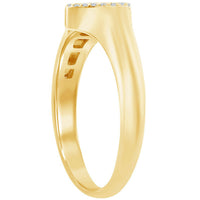 Classic Women's Gold Micro Pave CZ Heart Ring - W-2775 ,