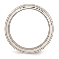 Stainless Steel Ridged Edge 8mm Brushed and Polished Band | SR90 ,