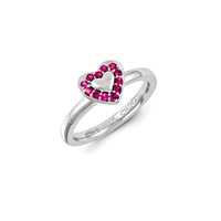 Sterling Silver Stackable Expressions Created Ruby Ring | QSK1253 ,