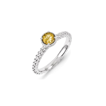 Sterling Silver Stackable Expressions Citrine Ring | QSK1112 ,