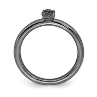 Sterling Silver Stackable Expressions Black-plated Flip Flop Ring | QSK1967 ,