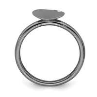 Sterling Silver Stackable Expressions Ruthenium-plated Heart Diamond Ring | QSK1601 ,
